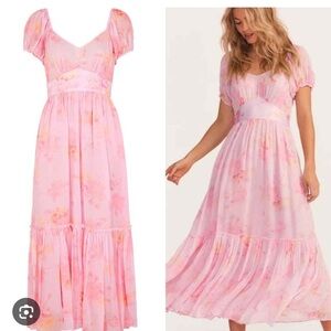 NWT $695 Loveshackfancy Angie Dress Summer Morning pink floral midi